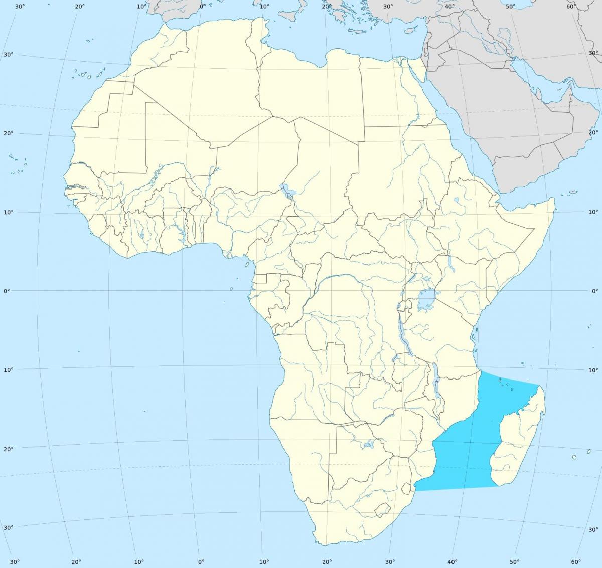 โมแซมบิกช่องแอฟริกาแผนที่